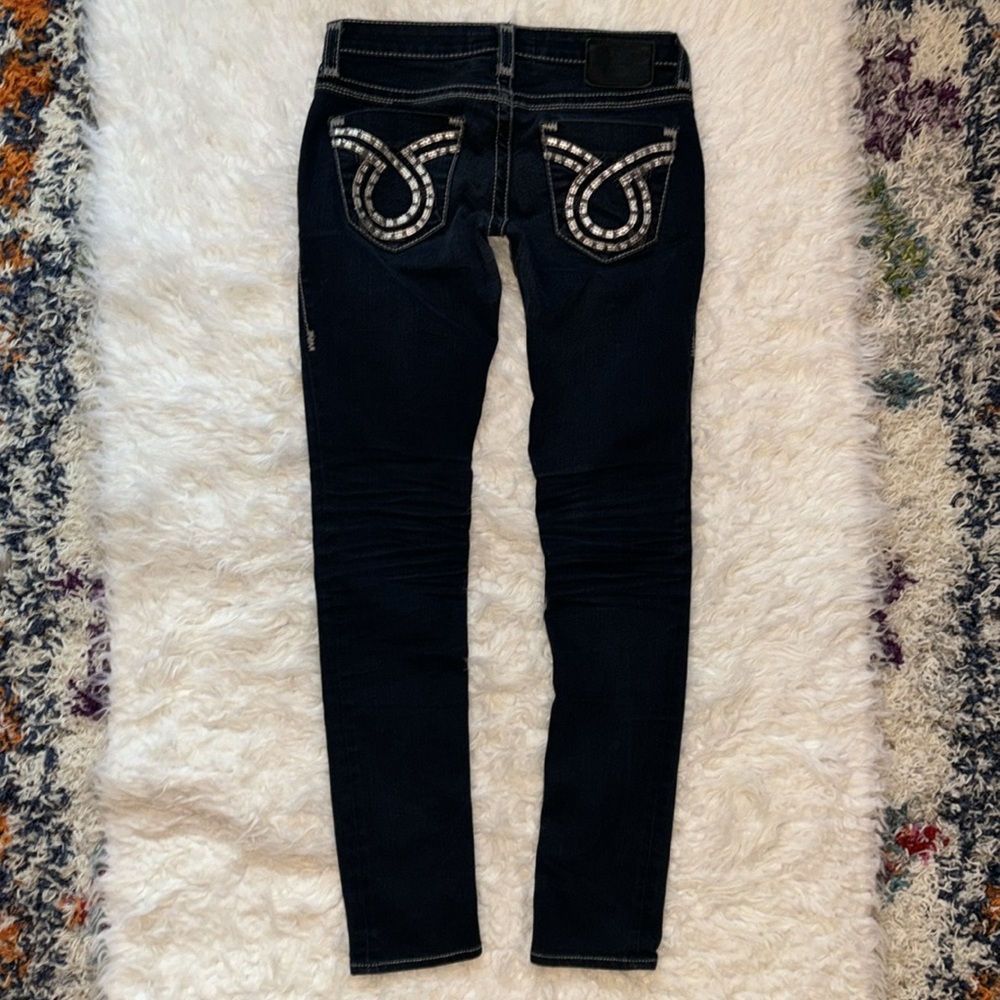 Big Star⭐️Jenae Ankle Skinny Black Label Stretch Dark Wash Jean 26R - Picture 2 of 16